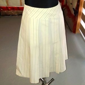 FLORENCE +Fred, A-LINE striped pleated Midi skirt Uk8 Or Us 4